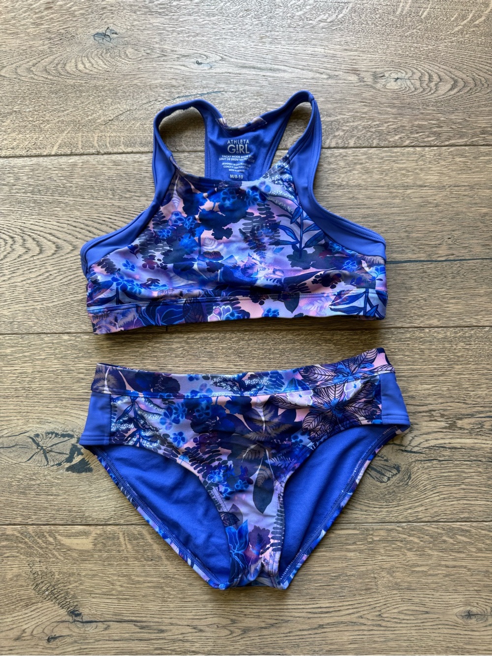 Athleta Girl Royal Blue Floral Bikini Bottoms